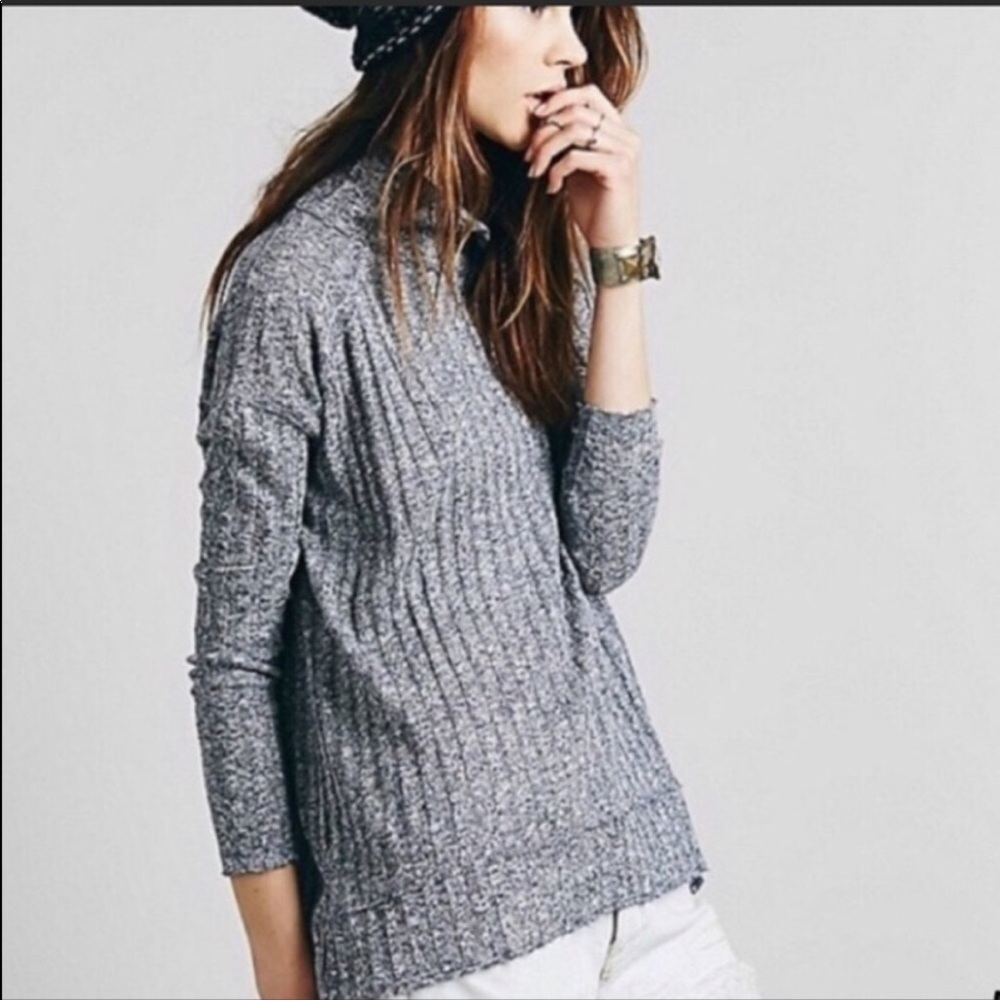 Free People Clarissa Rib Mock Neck Jumper Sweater
